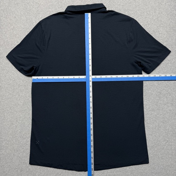 Lululemon Polo Shirt Mens Medium Blue Evolution Slim Fit Short Sleeve Stretch - Picture 5 of 7